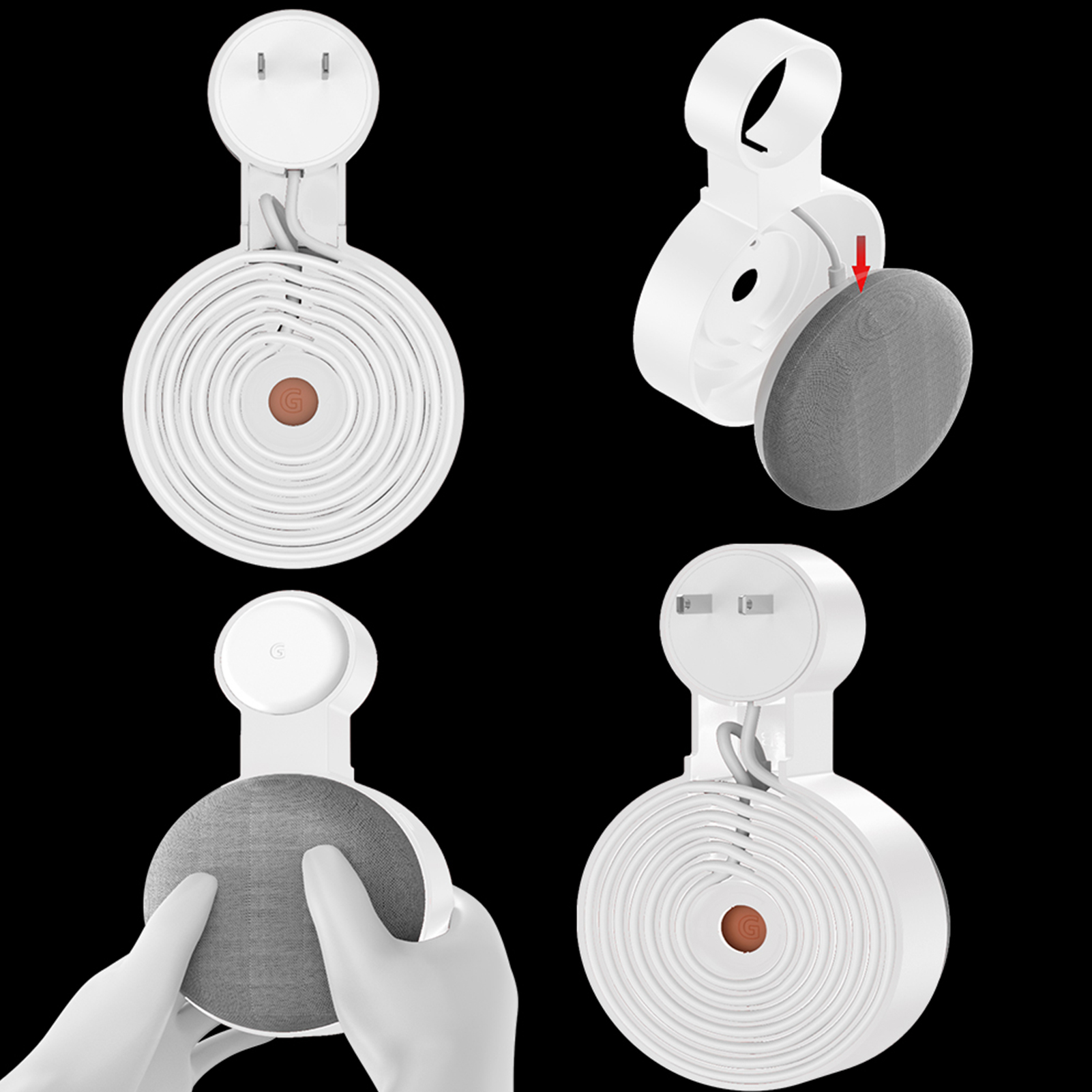 Google Speaker Nest Mini - منفذ جدار جبل حامل قوس لجوجل
