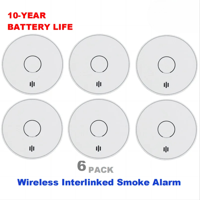 Smoke Detector Interconnected - إنذار دخان لاسلكي مترابط بطارية 10