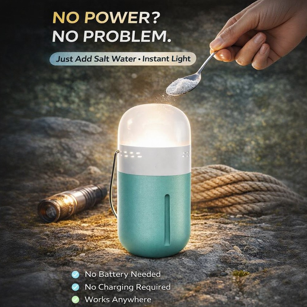 مصباح ملح محمول صغير الحجم بحج - مراجعة Power Outage Light وسعره